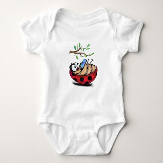Happy Ladybug Funny Baby Bodysuit Anpassbar Baby Strampler (Vorderseite)