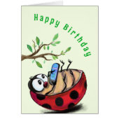 Happy Ladybug Funny Birthday Card (Vorne)