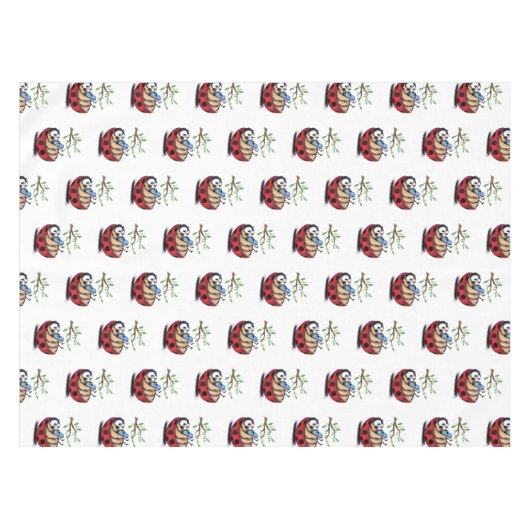 Happy Ladybug Funny Tablecloth Tischdecke (Vorderseite (Horizontal))