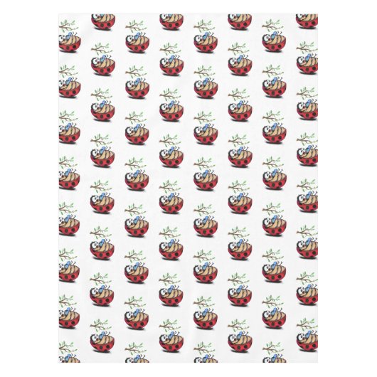 Happy Ladybug Funny Tablecloth Tischdecke (Vorderseite)