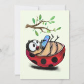 Happy Ladybug mit Phone Funny Birthday Card (Rückseite)