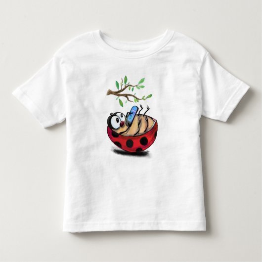 Happy Ladybug mit Phone Funny Kleinkind T-shirt (Vorderseite)