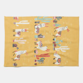 Happy Lama mit Blume und Cacti Wasserfarbe Geschirrtuch (Horizontal)