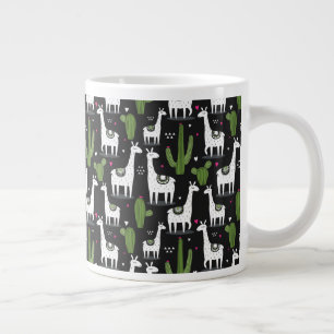 Happy Lama Pattern Jumbo-Tasse