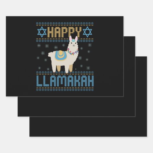 Happy Lamakah Funny Jewish Hanukkah Lama Geschenk Geschenkpapier Set (Set)