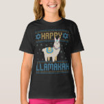 Happy Lamakah Funny Jewish Hanukkah Lama Geschenk T-Shirt<br><div class="desc">chanukah, Amakah, hanukkah, dreidel, jüdisch, hässlich, Pullover, llama, Weihnachten, gewirkt</div>