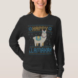 Happy Lamakah Funny Jewish Hanukkah Lama Geschenk T-Shirt<br><div class="desc">chanukah, Amakah, hanukkah, dreidel, jüdisch, hässlich, Pullover, llama, Weihnachten, gewirkt</div>