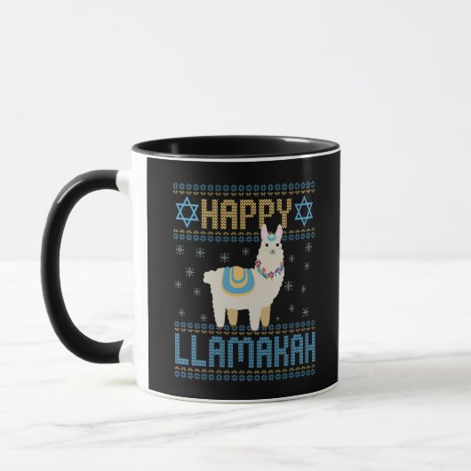 Happy Lamakah Funny Jewish Hanukkah Lama Geschenk Tasse (Links)