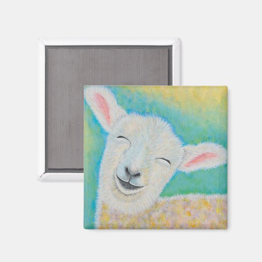 Happy Lamb Magnet (Vorderseite/Rückseite)