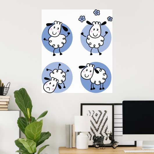 Happy Lambs Poster (Heimbüro)