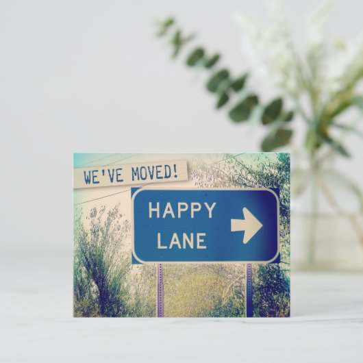 "Happy Lane" Änderung der Adresse Postkarten (Stehend Vorderseite)