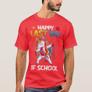 Happy last day day of School Dabbing Unicorn Summe T-Shirt