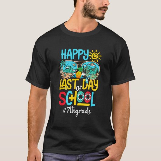 Happy Last Day Of School 7th Grade  Summer Teacher T-Shirt (Vorderseite)