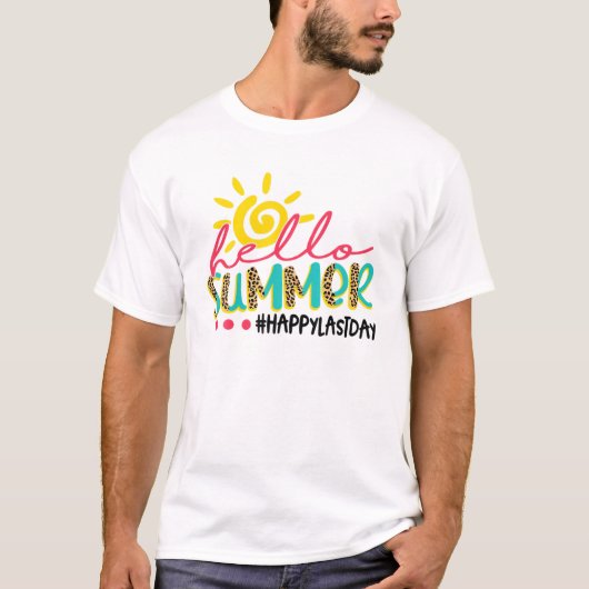 Happy Last Day Of School Hello Summer Teachers Stu T-Shirt (Vorderseite)
