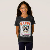 Happy Last Day of School Messy Bun Groovy T-Shirt (Vorne ganz)