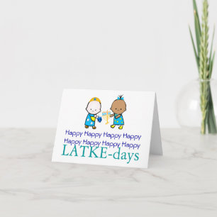 Happy LATKE-days Chanukah Card Feiertagskarte