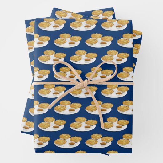 Happy Latkes Apple Sauce sour Cream Hanukkah Geschenkpapier Set (Beispiel)