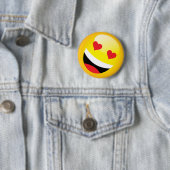 Happy Laughing Liebe Herz Emoji Face Party Button (Beispiel)
