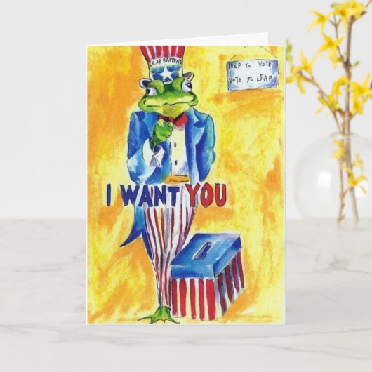 HAPPY LEAP JAHR KARTE (Gelbe Blume)