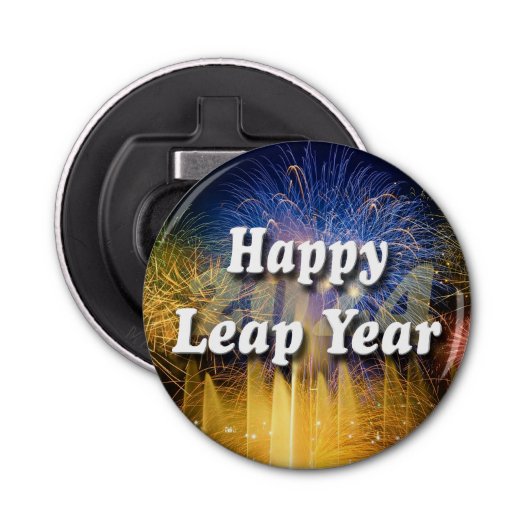 Happy Leap Year 2024 Flaschenöffner (Vorderseite)