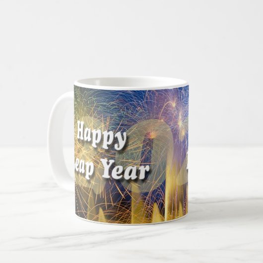 Happy Leap Year 2024 Kaffeetasse (Vorderseite Links)