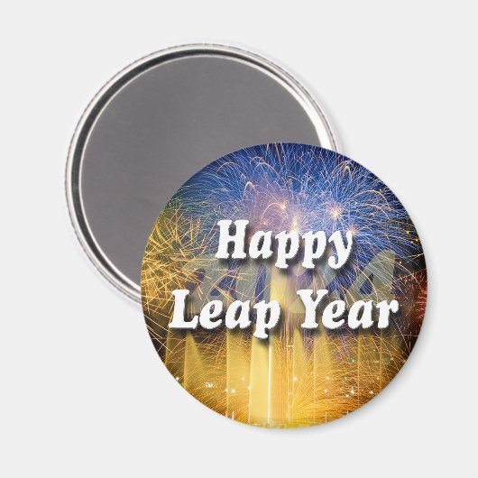 Happy Leap Year 2024 Magnet (Vorderseite/Rückseite)