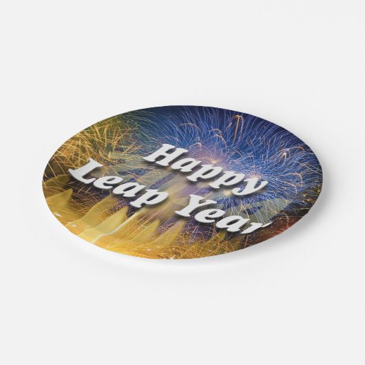 Happy Leap Year 2024 Pappteller (Schrägansicht)