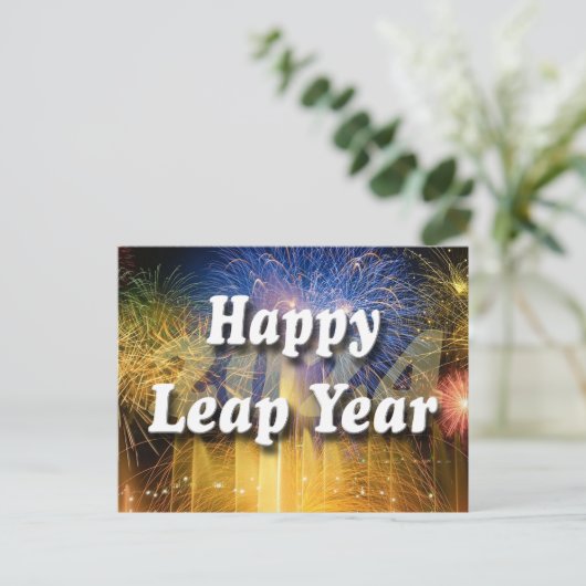 Happy Leap Year 2024 Postkarte (Stehend Vorderseite)