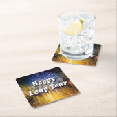 Happy Leap Year 2024 Rechteckiger Pappuntersetzer (Vor Ort)