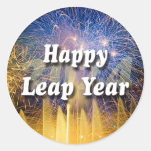 Happy Leap Year 2024 Runder Aufkleber