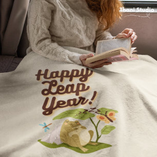 Happy Leap Year 29. Februar Vintag Earth Tone Sherpadecke