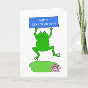 Happy Leap Year Day Cartoon Frog Karte