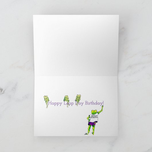 Happy Leap Year Day Geburtstag Karte (Innenseite)