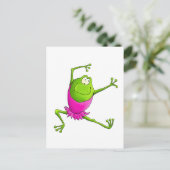 Happy Leaping Ballet Frosch Postkarte (Stehend Vorderseite)