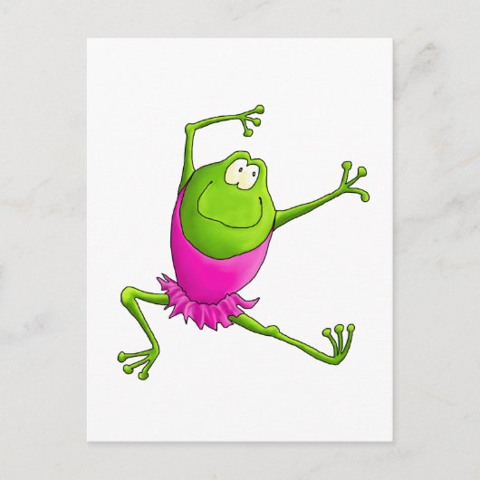 Happy Leaping Ballet Frosch Postkarte (Vorderseite)