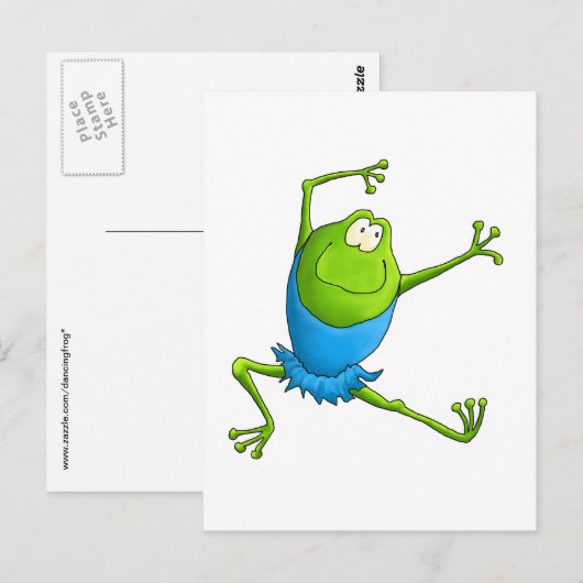 Happy Leaping Ballet Frosch Postkarte (Vorne/Hinten)