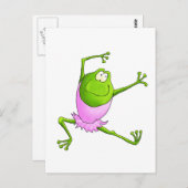 Happy Leaping Ballet Frosch Postkarte (Vorne/Hinten)
