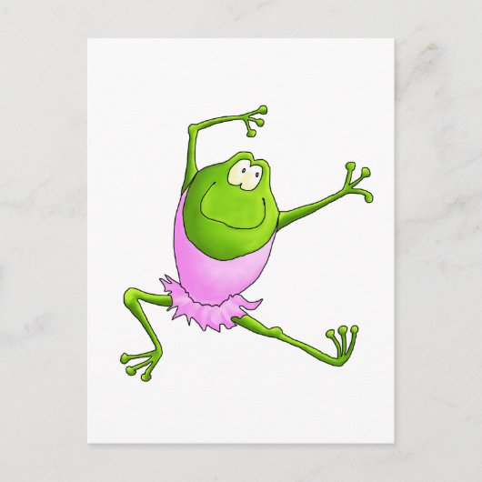 Happy Leaping Ballet Frosch Postkarte (Vorderseite)