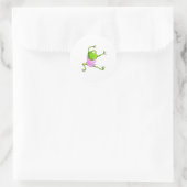 Happy Leaping Ballet Frosch Runder Aufkleber (Tasche)
