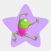 Happy Leaping Ballet Frosch Stern-Aufkleber (Vorderseite)