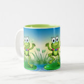 Happy Leaping Frosch Stilvolle Tasse (Vorderseite Links)