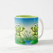 Happy Leaping Frosch Stilvolle Tasse (VorderseiteRechts)