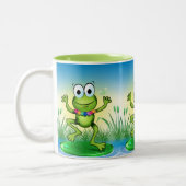 Happy Leaping Frosch Stilvolle Tasse (Links)