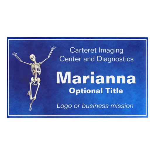 Happy Leaping Skeleton Imaging Namenschild (Vorderseite)