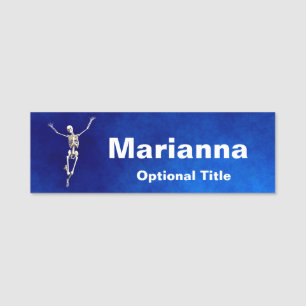 Happy Leaping Skeleton Imaging Namensschild