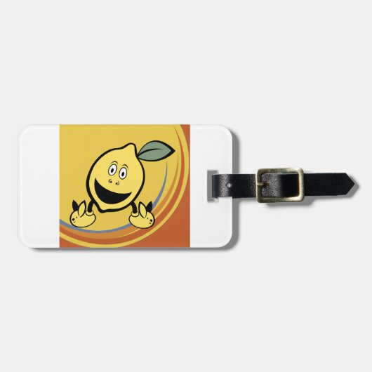 Happy Lemon Face Gepäckanhänger (Vorderseite horizontal)