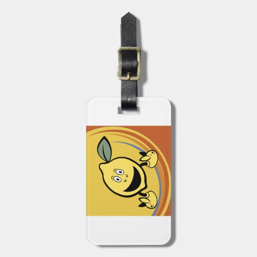 Happy Lemon Face Gepäckanhänger (Vorderseite vertikal)