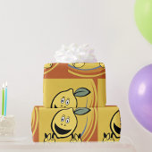 Happy Lemon Face Geschenkpapier