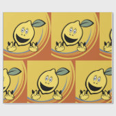 Happy Lemon Face Geschenkpapier (Flach)