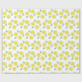 Happy Lemon Print Wrapping Paper Geschenkpapier (Flach)